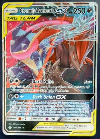 GRENINJA & ZOROARK GX 107/214 SM UNBROKEN BONDS ULTRA RARE - - GX Kaart - PKMWINKEL