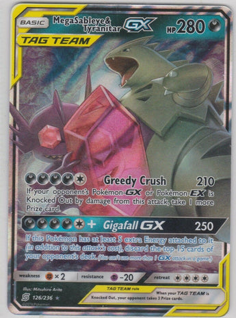 Mega Sableye & Tyranitar GX - 225/236 - Hyper Rare - - GX Kaart - PKMWINKEL