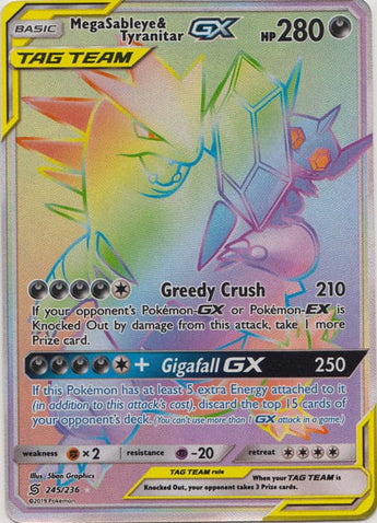 Mega Sableye & Tyranitar GX - 245/236 - Hyper Rare - - GX Kaart - PKMWINKEL