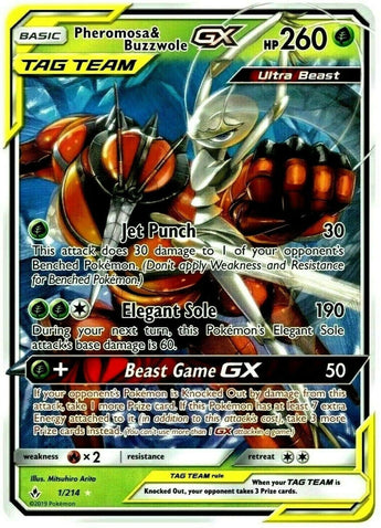 Pheromosa & Buzzwole Tag Team GX TEAM UP - ULTRA RARE 1/214 Pokemon NM/MT - - GX Kaart - PKMWINKEL