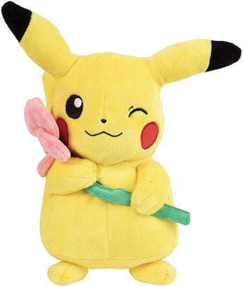 Pikachu Pluche knuffel met Bloem 25 cm Pokémon - - PKMWINKEL
