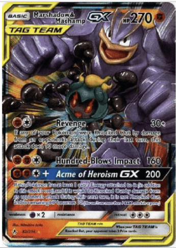 Pokemon - Marshadow & Machamp GX - 82/214 - Ultra Rare - Unbroken Bonds - NM/M - - GX Kaart - PKMWINKEL