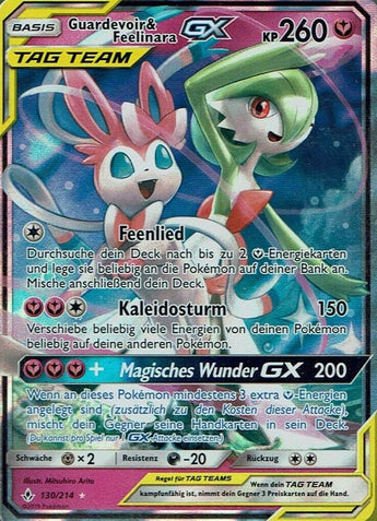 Pokemon SM10 Tag Team Guardevoir & Feelinara GX 130/214 - - GX Kaart - PKMWINKEL