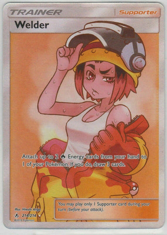 Pokemon Welder Trainer Full Art 214/214 Unbroken Bonds Supporter Fire Ultra Rare - - GX Kaart - PKMWINKEL
