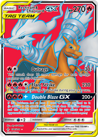 Reshiram & Charizard GX 194/214 pokemon unbroken bonds - - GX Kaart - PKMWINKEL