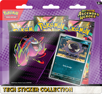 Pokémon Ascended Heroes Tech Sticker Blister Gastly -  - 3 pack blister - PKMWINKEL